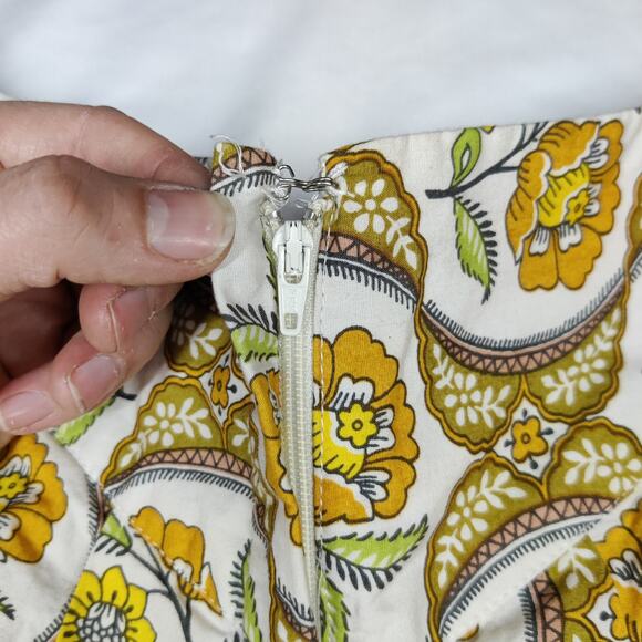 Antik Batik Tanissa Oversized Harem Pant Cotton Poplin REtro Yellow Floral Large - Picture 7 of 16